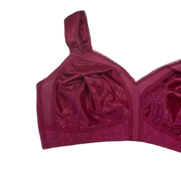 PLAYTEX 18 Hour Original Comfort Strap Wire Free Bra SZ 42C Pink Satin Unlined - Picture 2 of 12